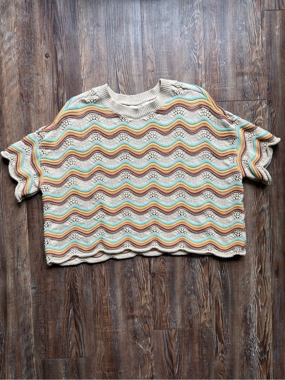 L*Space Make Waves Rainbow Knit Sweater Top